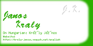janos kraly business card